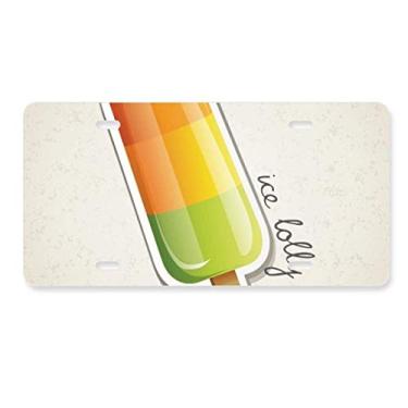Imagem de DIYthinker Placa de licença laranja amarela verde picolé doce sorvete decoração aço inoxidável automóvel
