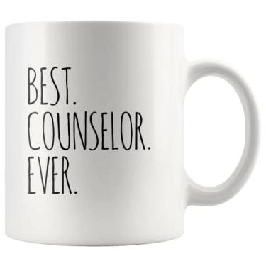 Imagem de Best Counselor Ever Mental Health The School Counselor Caneca de Café Marriage Teacher Logist Copo de Cerâmica 325 ml Branco