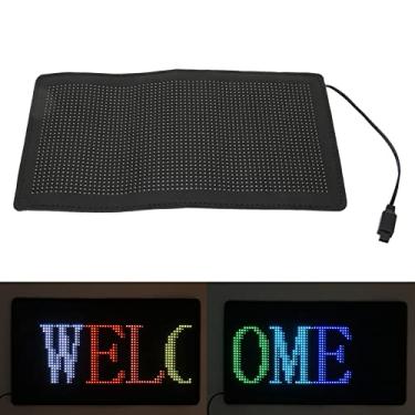 Imagem de Painel de matriz LED de 10,2 x 15 cm, tela de LED flexível programável para carro com controle de aplicativo, exibição de placa de loja acessível para lojas de carros, hotéis, cafés, Halloween, Natal