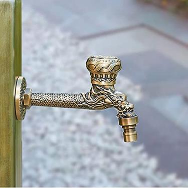 Imagem de Torneira De Animal Antigo Para Exterior, Torneira Decorativa De Latão Maciço, Torneira De Torneira De Água Exterior Exclusiva Torneira De Jardim Com Design De Pássaro Bonito, Adequada Para Jardim,