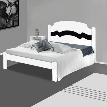 Imagem de Cama De Casal Com Design Alto Relevo Iris Cambel Branco E Preto - Vj M