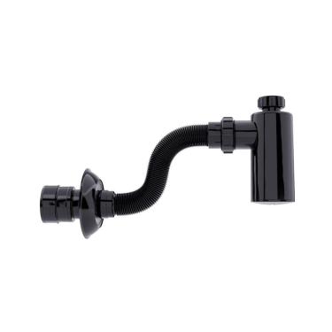 Imagem de Sifão Sanfonado Extensível Blukit com Copo 48Cm Preto Universal