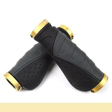 Imagem de Punhos de guidão de bicicleta Alça de torno de liga de alumínio Equipamento de guidão de bicicleta de montanha Acessórios de bicicleta (Cinza-Amarelo2)