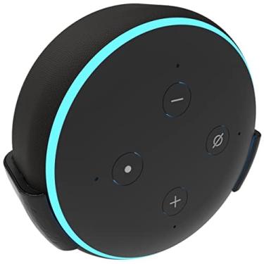 Imagem de Suporte Stand de Parede Compatível com Amazon Alexa Echo Dot 3a Geração - Smart Speaker Home - Alto Falante Inteligente - PRETO