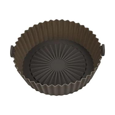 Imagem de Forro de fritadeira a ar de 16,5 cm/6,5 polegadas panela de fritadeira a ar reutilizável de fácil limpeza substituição de forro de redondo para forros de papel pergaminho