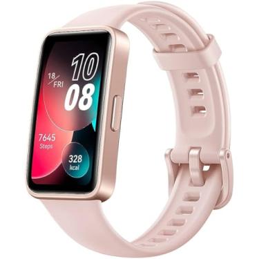 Imagem de Smartband HUAWEI Band 8, Design Ultra-fino, 14 dias de duração da bateria,Bateria completa em apenas 45 mins, TruSleepTM 3.0, respostas rápidas de mensagens, compatível com iOS e Android,Rosa