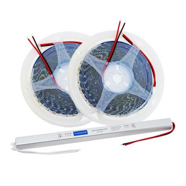 Imagem de Kit C/ 2 Fita Led 1 Fonte 2835 5M 120 Led 12v Ip20 10w 3000K