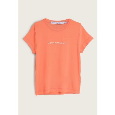 Imagem de Infantil - Camiseta Calvin Klein Logo Laranja Calvin Klein Kids CKJG101E menina
