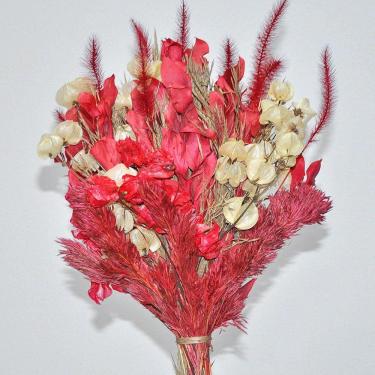 Imagem de Buquê de flores desidratadas vermelho decoração