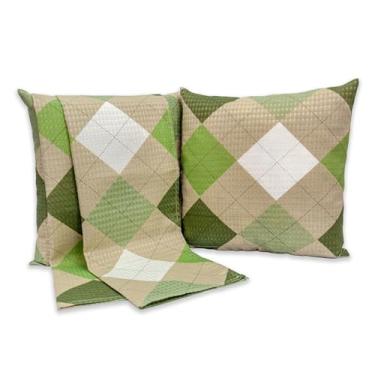 Imagem de Kit 1 Peseira QUEEN + 2 Capas de Almofadas 40x40cm Piquet (Patchwork)