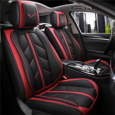 Imagem de DlonmCen Capas de assento de carro compatíveis com o assento luxuoso e requintado protetor de assento de carro airbag almofada de carro compatível