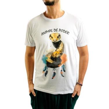 Imagem de Camiseta Animal De Poder Jibóia Serpente Sagrada Totem Xamânico - Pôr