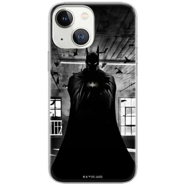 Imagem de ERT GROUP Capa de celular para iPhone 13 original e oficialmente licenciado DC Pattern Batman 068 adaptado perfeitamente à forma do celular, capa feita de poliuretano termoplástico (TPU)