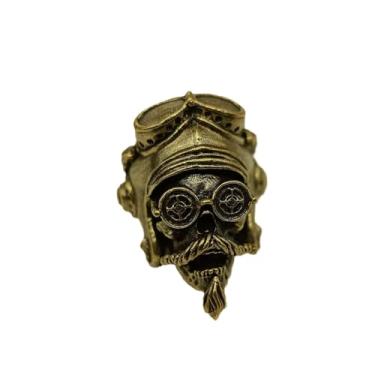 Imagem de Pingente de cabeça de piloto de latão EDC suprimentos para fabricação de joias, pulseira de cabeça de ancião de personalidade diy ferramentas ao ar livre contas paracord berloque cordão de cobre