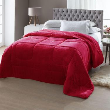 Imagem de Edredom Queen Dupla-Face Atrium Flannel Vermelho Jolitex Ternille