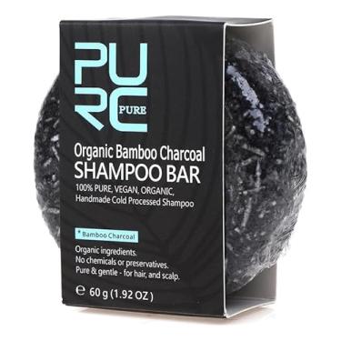 Imagem de kit 2 Shampoo Sabonete de carvão de bambu, escurecimento do cabelo, tratamento antiqueda de cabelo, cabelo seco danificado, promove o crescimento saudável do cabelo