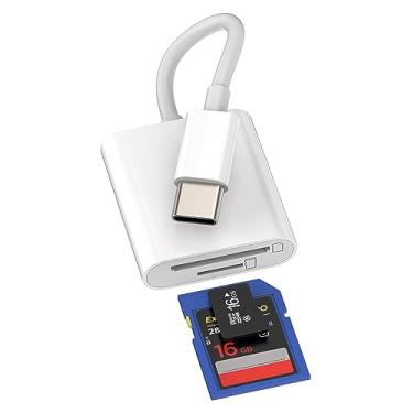 Imagem de Adaptador de leitor de cartão SD USB C para iPhone 15 Pro Max Plus, iPad Air Mini tipo C, câmera multiportas, cartão micro TF, pen drive compacto, dongle de memória, Thunderbolt 4 3, cabo compatível