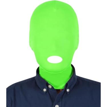 Imagem de Gaoin Unisex Mouth Hole Full Cover Elastic Mask Halloween Hood Zentai Mask Cosplay Costume Balaclava (Lime Green)