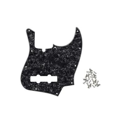 Imagem de ROZILO Black Pearl Jazz Bass Pickguard de guitarra de 10 furos para para-lama de 4 cordas Jazz Bass estilo moderno