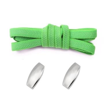 Imagem de Lock Elastic Laces Sneakers Tennis Shoelaces Without Ties Adult Kids Flat No Tie Shoelace For Shoes Accessories (Color : Green)