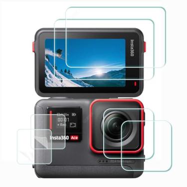 Imagem de ULBTER Protetor de tela para lente Insta360 Ace 【Não é para câmera Insta360 Ace Pro】 [6 peças], vidro temperado Insta 360 Ace 0,3 mm, dureza 9H, anti-arranhões e antibolhas