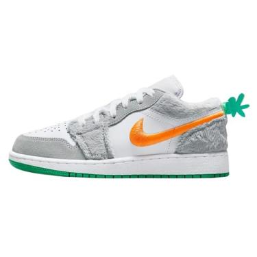 Imagem de Tênis infantil Air Jordan 1 Low Se, Cinza fumê claro/laranja total, 4.5 Big Kid