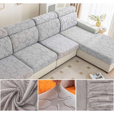 Imagem de Sofá De Estiramento Slipcover Sofá Capa Protetor De Móveis Sofá Macio Com Fundo Elástico Para Crianças, Poliéster Spandex Jacquard Tecido (A,Cinzento06)