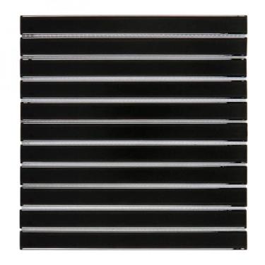 Imagem de Pastilha de Vidro Lisa 30cmx 30,9cm Filetto Glass Mosaic Placas Preta