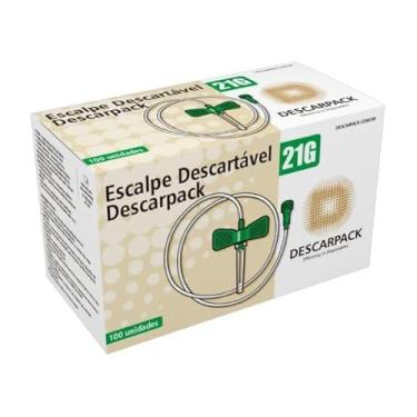 Imagem de 200un Escalpe Descartável 21g Verde Descarpack