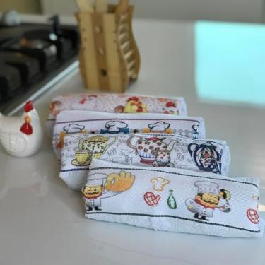 Imagem de Kit 10 Pano de Prato 100% Algodão - Pano de Copa para Bordar - Pano de Louça 70cm X 45cm - Casa da Toalha