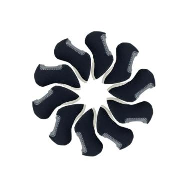 Imagem de Dynwave 10x capas de cabeça de ferro de golfe protetores de cabeça de ferro de golfe resistente a arranhões com janela de visão elegante neoprene tampas de