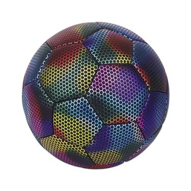 Imagem de YIJU Bola de futebol reflexiva holográfica, bola oficial que brilha no escuro, resistente ao desgaste, eva premium, tamanho 5 para adultos, estilo um