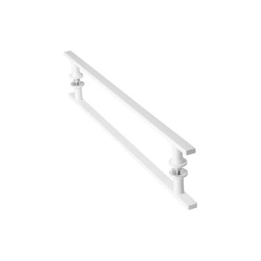 Imagem de UNIDAS STORE, Puxador De Porta Vidro Pivotante Madeira Branco 50cm UN.M.S