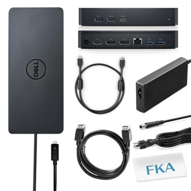 Imagem de Estação de ancoragem Dell D6000S, base universal de desempenho com opções de PowerShare USB-C/USB-A, conecta até três monitores 4K com adaptador de 130 W + cabo HDMI + cabo DisplayPort
