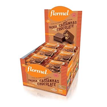 Imagem de Pacoca de Castanhas Chocolate FLORMEL Zero Açúcar- Caixa com 24 Unidades