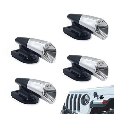 Imagem de dawfall 4 peças de dispositivos automotivos de aviso de veado movidos a vento, dispositivos de aviso de apitos de cervo ABS 2 x 5,3 cm x 3 cm, acessórios de alarmes ultrassônicos de animais, universal