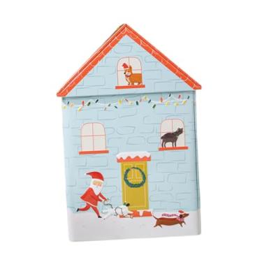 Imagem de menolana Caixa de lata de Natal Lata de biscoito Presente de Natal Embalagem de presentes Decoração de Natal Recipiente de biscoito de metal Folha de flandres