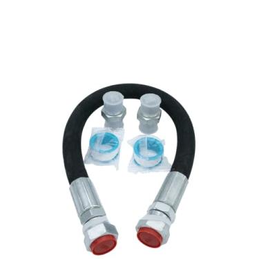 Imagem de Mangueira jumper universal de compressor de 1/5.1 cm x 50.8 cm (1/5.1 cm NPT macho x 50.8 cm comprimento) e dois adaptadores de 1/5.1 cm (pode girar livremente)