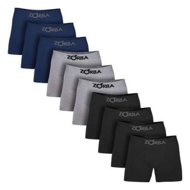 Imagem de Kit com 10 Cuecas Box Masculino Algodão Boxer Confortável Zorba 781, A