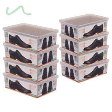 Imagem de Kit 8 Caixa De Sapato Transparente Para Organizar - Grande - Ordene
