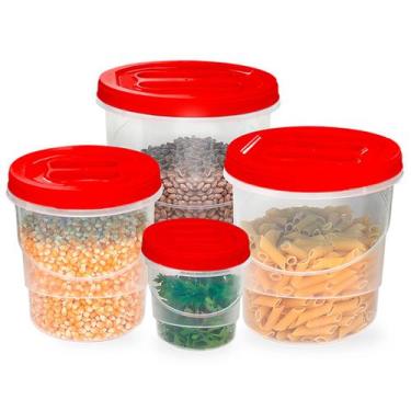 Imagem de Kit 4 Potes Porta Mantimentos Alimentos Tampa de Rosca - Jaguar Plasti