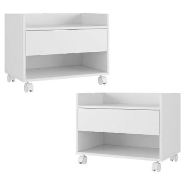 Imagem de Kit 02 Gabinetes Armário Banheiro Multiuso Ivy 60cm 100% MDF BP com 01