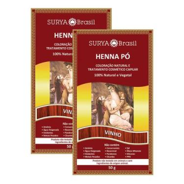 Imagem de Kit 2 Henna Pó Surya Brasil Vinho