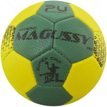 Imagem de Bola Magussy Handebol Profissional PU Super Grip H2L, Único, Amarelo, 