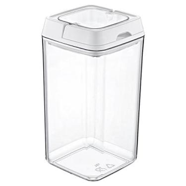 Imagem de Pote De Acrílico Hermético Quadrado Tampa 1,5 Litros Branco - Weck