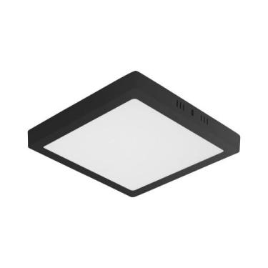 Imagem de Painel de Led Quadrado Sobrepor 12W Preto Bivolt Taschibra, 3000K - Am