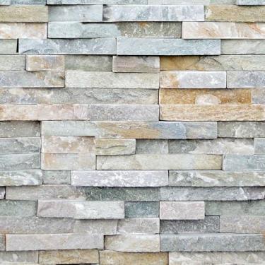 Imagem de Papel de Parede autocolante - Estilo Pedra Tijolos Cinza esverdeado 3D