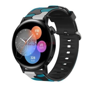 Imagem de Pulseira de Silicone Camuflada para GT3 42mm GT3 46mm - 123Smart, Azul