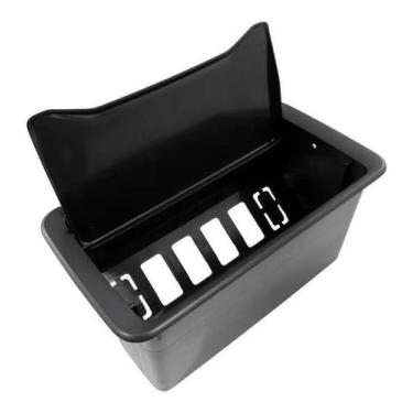 Imagem de Caixa Embutir Mesa Móveis S/ Tomada New 6 Slim Vazia Preta - Qtmov