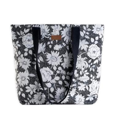 Imagem de Maison d' Hermine Bolsa de ombro 100% algodão, bolsa de compras para trabalho, praia, viagem, compras, almoço, perfeita para mulheres e meninas, Lindo outono, 17.7"x14.5"x4"
